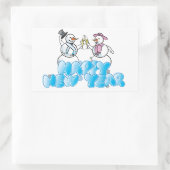 Happy New Year Rectangle Stickers/Snowmen Rechthoekige Sticker (Tas)