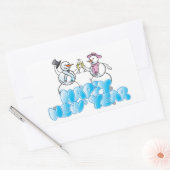 Happy New Year Rectangle Stickers/Snowmen Rechthoekige Sticker (Envelop)