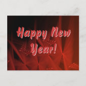Happy New Year Red Gleem Abstracte Fractal Art Briefkaart (Voorkant)