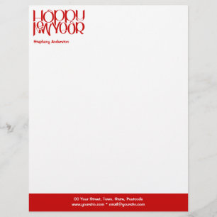 Happy New Year Red Letterhead Persoonlijk Briefhoofd