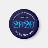 Happy New Year RENEW VISION 2020 Stylish BLUE Magneet (Voorkant)