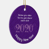 Happy New Year RENEW VISION 2020 Stylish PAARS Keramisch Ornament (Rechts)