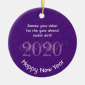Happy New Year RENEW VISION 2020 Stylish PAARS Keramisch Ornament (Voorkant)