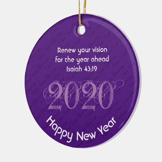 Happy New Year RENEW VISION 2020 Stylish PAARS Keramisch Ornament (Links)