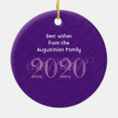 Happy New Year RENEW VISION 2020 Stylish PAARS Keramisch Ornament (Achterkant)