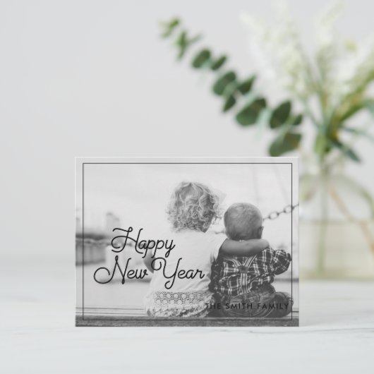 Happy New Year retro Briefkaart (Staand voorkant)