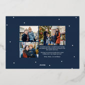 Happy New Year retro script four photo Folie Feestdagenkaart (Achterkant)