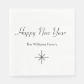 Happy New Year Retro Snowflake Party Servet (Voorkant)