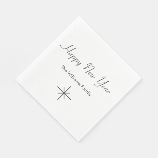 Happy New Year Retro Snowflake Party Servet (Hoek)