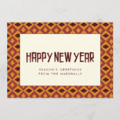 Happy New Year Retro uit de midden eeuw Feestdagenkaart (Voorkant)