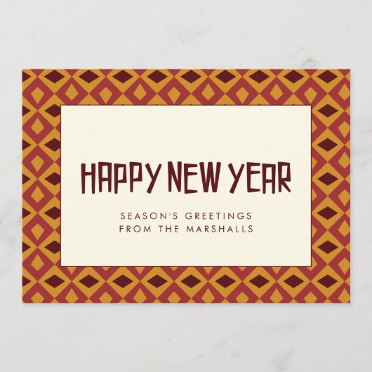 Happy New Year Retro uit de midden eeuw Feestdagenkaart (Voorkant)