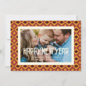 Happy New Year Retro uit de midden eeuw foto Feestdagenkaart (Voorkant)