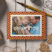 Happy New Year Retro uit de midden eeuw foto Feestdagenkaart