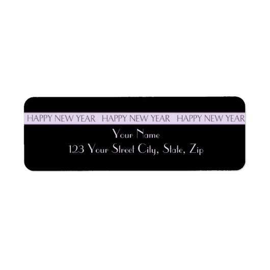 Happy New Year Return Address Labels (Voorkant)