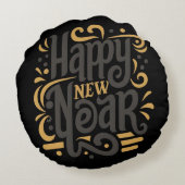 Happy new year rond kussen (Achterkant)