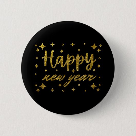 Happy New Year Ronde Button 5,7 Cm (Voorkant)