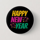 Happy New Year Ronde Button 5,7 Cm (Voorkant)