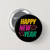 Happy New Year  Ronde Button 5,7 Cm (Voorkant /achterkant)