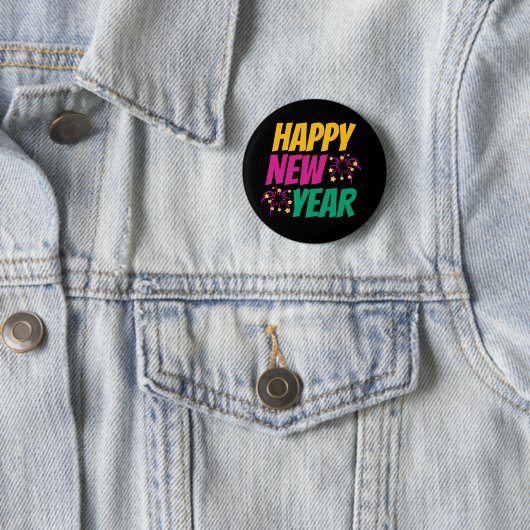 Happy New Year Ronde Button 5,7 Cm (In situ)