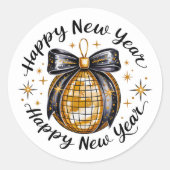 Happy New Year  Ronde Sticker (Voorkant)