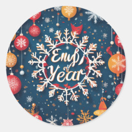 HAPPY NEW YEAR RONDE STICKER