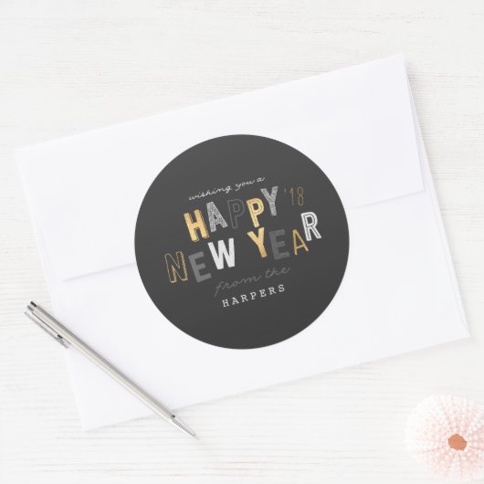 HAPPY NEW YEAR RONDE STICKER (Envelop)