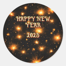  Happy New Year Round Stickers