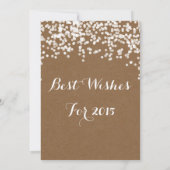 Happy New Year Rustic Wood Sparkle Stars Kerstmis Kaart (Achterkant)