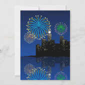 Happy New Year’s Eve Midnight Fireworks City Light Kaart (Achterkant)