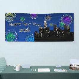 Happy New Year’s Eve Midnight Fireworks City Light Spandoek
