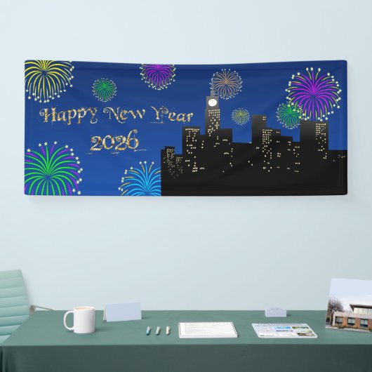 Happy New Year’s Eve Midnight Fireworks City Light Spandoek (Beurs)