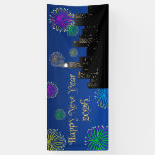 Happy New Year’s Eve Midnight Fireworks City Light Spandoek (Verticaal)