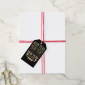 Happy New Year Same Faith goud zwart kleur Cadeaulabel (Met Touw)