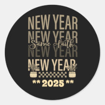 Happy New Year Same Faith goud zwart kleur