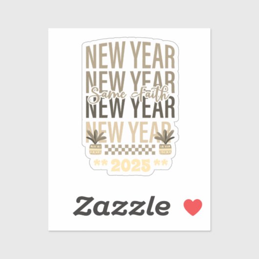 Happy New Year Same Faith goud zwart kleur Sticker (Vel)