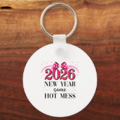 Happy New Year Same Hot Mess 2026 New Year Coquett Sleutelhanger (Voorkant)