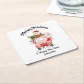 Happy new year Santa gift boxes Kartonnen Onderzetters (Schuin)