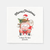 Happy new year Santa truck merry Christmas party Servet (Voorkant)