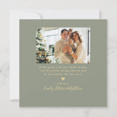 Happy New Year Script 4 Photo Collage Sage Green Feestdagenkaart (Achterkant)