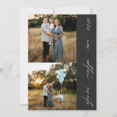 Happy New Year Script 6-Photo Collage Pregnancy Feestdagenkaart (Achterkant)