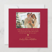 Happy New Year Script Burgundy 4 Photo Collage Feestdagenkaart (Achterkant)