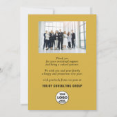 Happy New Year Script Festive Gold Stars Business Feestdagenkaart (Achterkant)