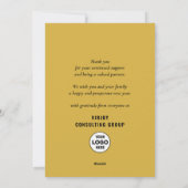 Happy New Year Script Festive Gold Stars Business Feestdagenkaart (Achterkant)