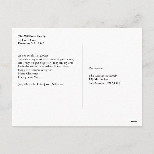 Happy New Year Script-foto Feestdagenkaart (Achterkant)