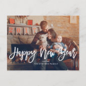Happy New Year Script-foto Feestdagenkaart (Voorkant)