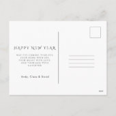 Happy New Year Script Minimalist Feestdagenkaart (Achterkant)