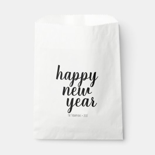 Happy New Year Script Party Favor Bags Bedankzakje (Voorkant)