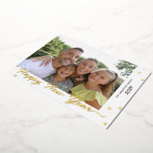 Happy New Year Script Photo Gold Folie Feestdagenkaart (Gedraaid)