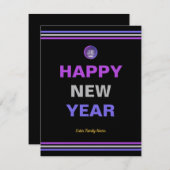 Happy New Year-scriptvakantiekaart Feestdagenkaart (Voorkant / Achterkant)