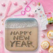 Happy New Year Seashore Papieren Bordje (Feest)